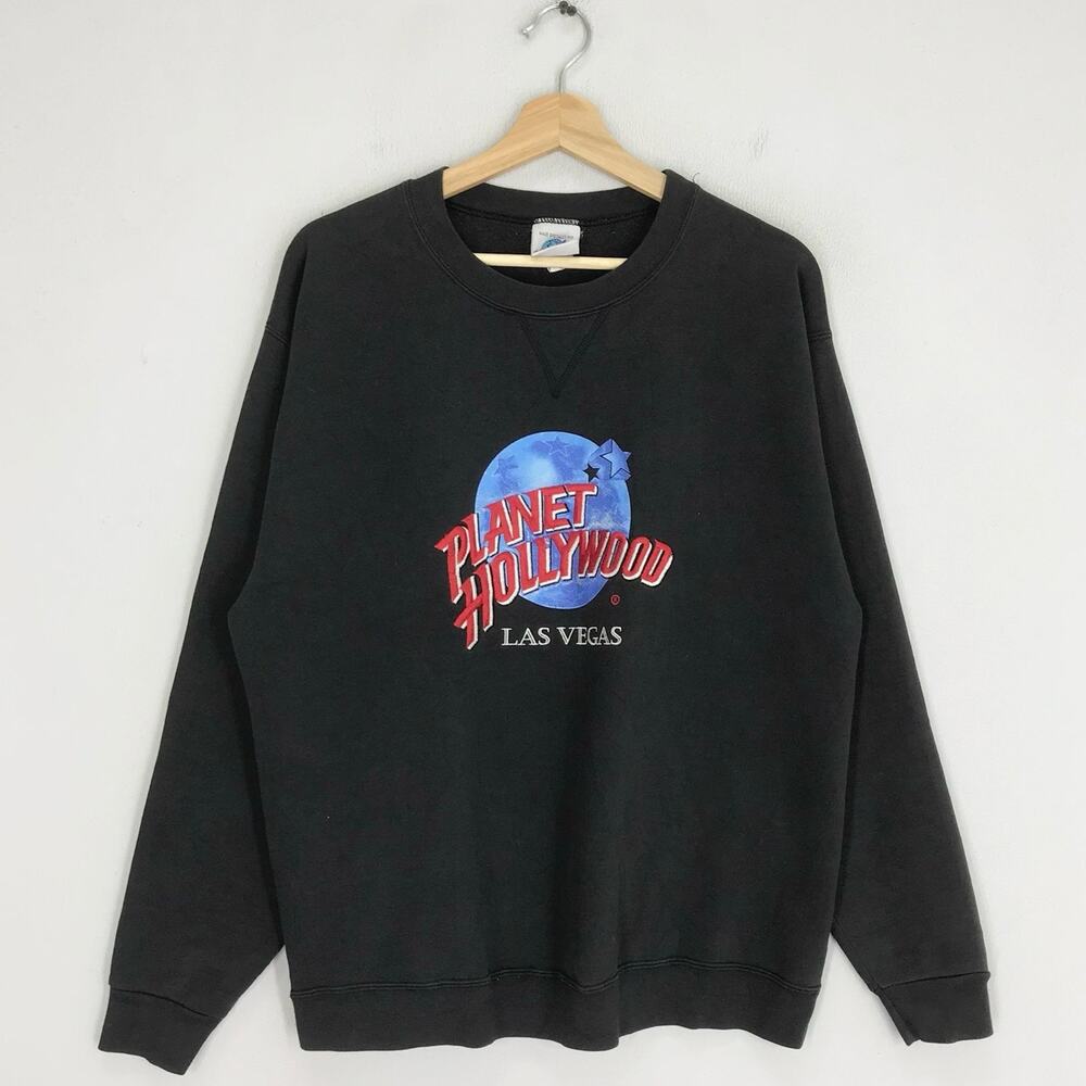 Vintage VTG Planet Hollywood Las Vegas Embroidered Logo Pullover Sweater (0739)